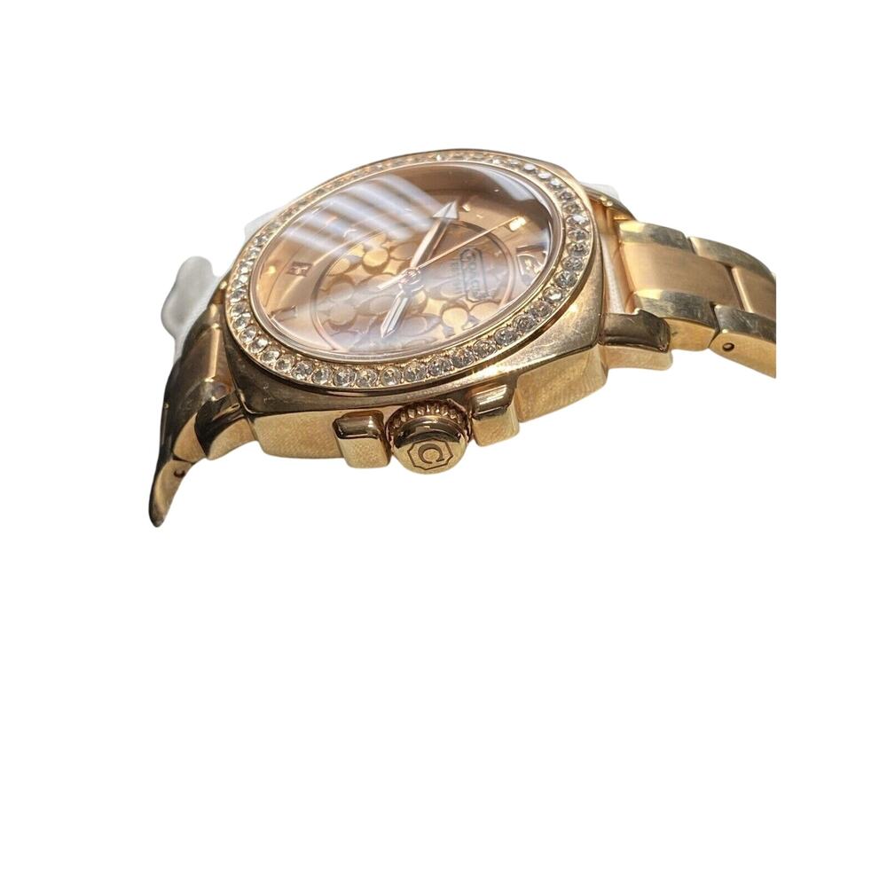 Coach Women's Boyfriend Mini Rose Gold Tone Bracelet 14501701 Womens Watch - Picture 8 of 8
